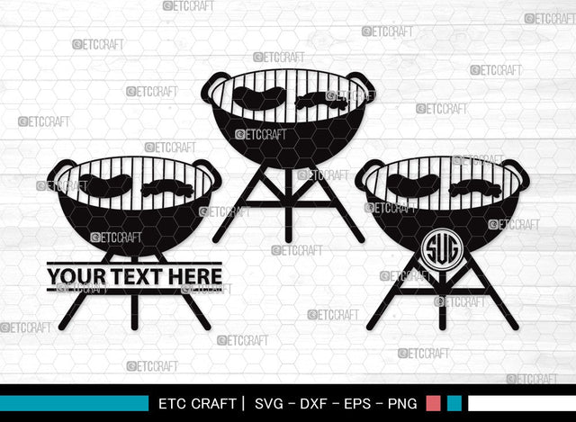 BBQ Stove Monogram SVG | Barbecue Svg | Grilling Svg | Barbecue Pan Svg | Grill Svg | Kitchen Svg | BBQ Stove Clipart SVG ETC Craft 