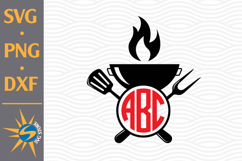 BBQ Tools Monogram SVG, PNG, DXF Digital Files Include SVG SVGStoreShop 