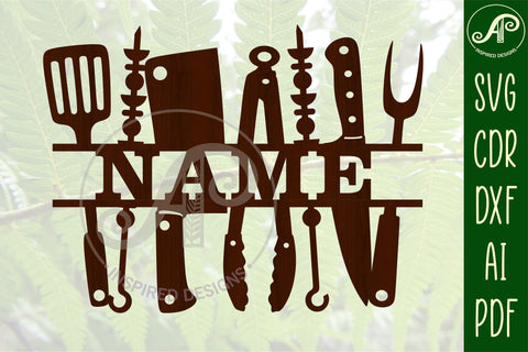 BBQ tools sign svg laser cut template SVG APInspireddesigns 