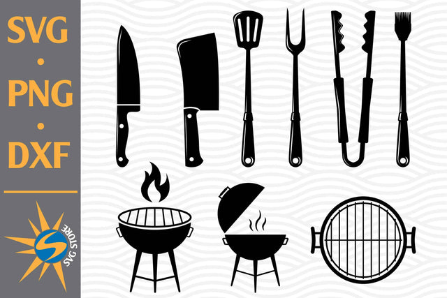 BBQ Tools Silhouette SVG, PNG, DXF Digital Files Include SVG SVGStoreShop 