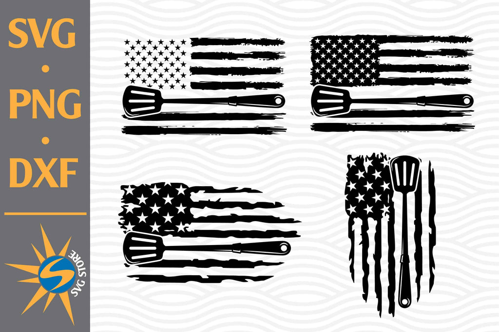 BBQ US Flag SVG, PNG, DXF Digital Files Include - So Fontsy