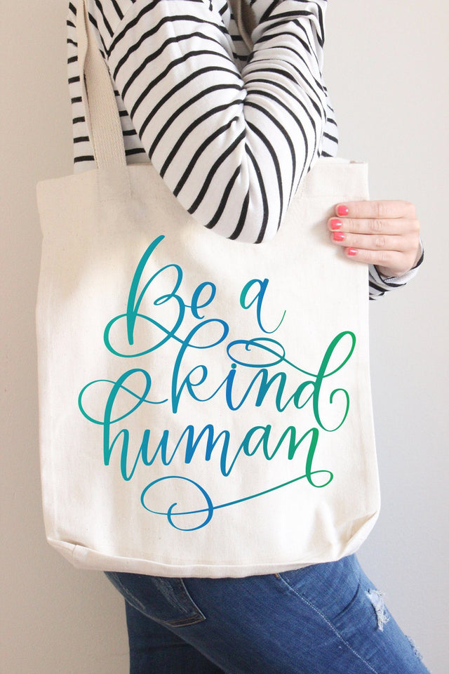 Be A Kind Human Hand Lettered Cut File SVG SVG Cursive by Camille 