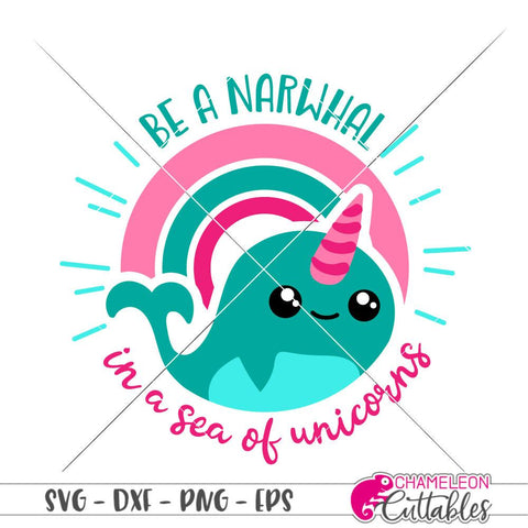 Be a Narwhal in a sea of unicorns - funny Shirt - Beach - Summer - SVG SVG Chameleon Cuttables 
