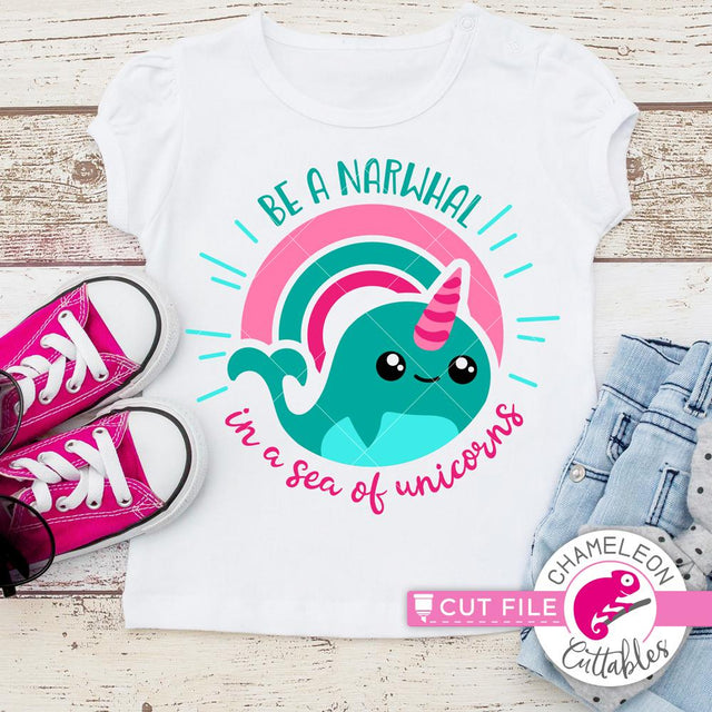 Be a Narwhal in a sea of unicorns - funny Shirt - Beach - Summer - SVG SVG Chameleon Cuttables 