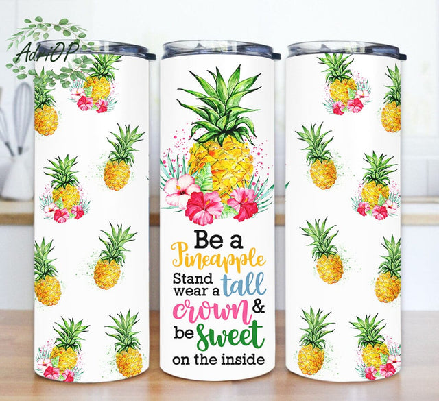Be A Pineapple 20oz Skinny Tumbler, Summer Fruits Tumbler Design, Pineapple Tumbler Wrap, Pineapple Sublimation Design, Instant Download Sublimation AdriOP 