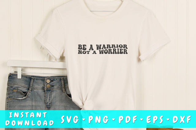 Be a warrior not a worrier wavy SVG, Groovy letters SVG, Christian quote SVG, Religious SVG SVG HappyDesignStudio 