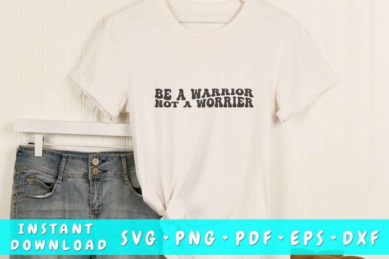 Be a warrior not a worrier wavy SVG, Groovy letters SVG, Christian quote SVG, Religious SVG SVG HappyDesignStudio 