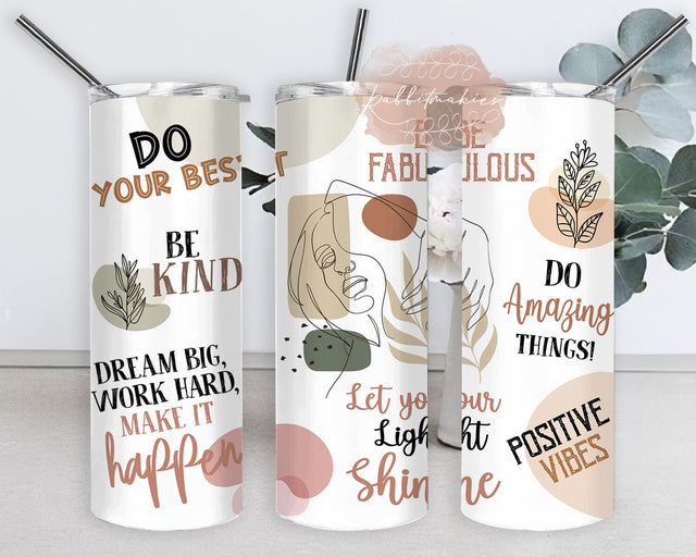 Be Fabulous Tumbler Png, Boho 20oz Skinny Tumbler, Inspirational Quote Tumbler Wrap, Woman Face Line Art Design Png, Motivational Quote Tumbler Template, Digital Download Sublimation Rabbitmakies 