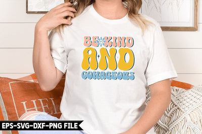 Be kind and Cowageous Retro SVG SVG CraftingStudio 