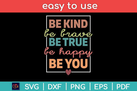 Be Kind Be Brave Be True Be Happy Be You Leopard Heart Svg Design SVG artprintfile 