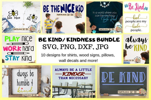 Be Kind Bundle svg dxf png jpg - Be Nice quote bundle - Kindness svg cut file bundle - school classroom Decor svg bundle for silhouette cricut SVG The Artsy Spot 