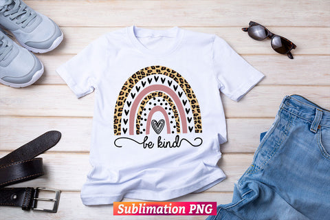 Be Kind Leopard Rainbow Vector T shirt design Png Sublimation Printable Files Sublimation DesignDestine 