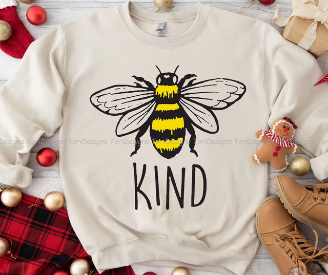 Be Kind PNG, Bee Sublimation design download, Be Kind, Clipart, Retro Design PNG Sublimation ToriDesigns 