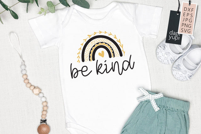 Be Kind Quotes SVG Boho Rainbow SVG SVG dapiyupi store 