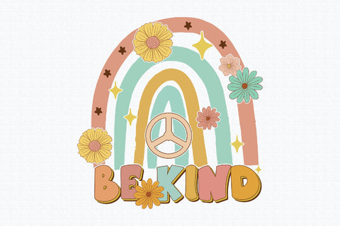 Be Kind Retro Rainbow Sublimation Sublimation Creativeart88 