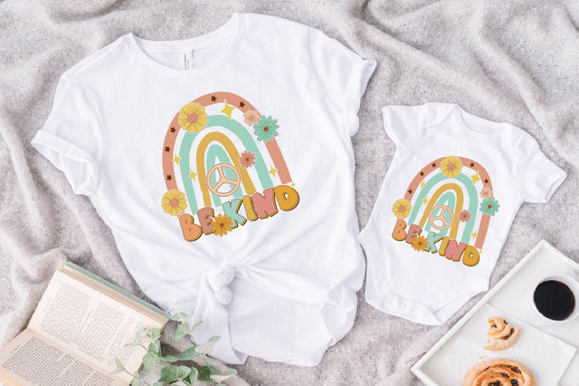 Be Kind Retro Rainbow Sublimation Sublimation Creativeart88 