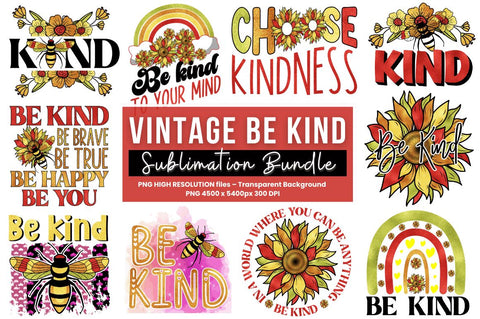 Be Kind Sublimation Bundle Sublimation Regulrcrative 