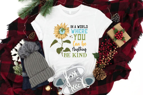 Be Kind Sunflower Sublimation PNG Sublimation Jagonath Roy 