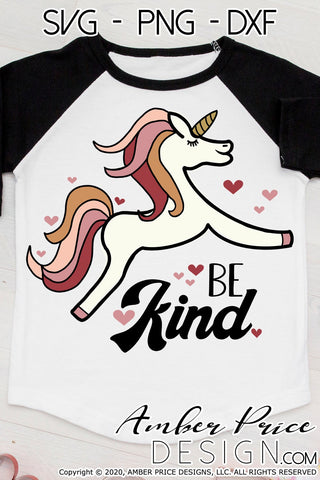 Be Kind SVG | Boho Unicorn SVG | Retro Valentine's Day SVG PNG DXF | Muted Rainbow Shirt SVG | Kid's Modern Valentine's SVGs | Amber Price Design SVG Amber Price Design 