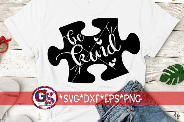 Be Kind SVG DXF EPS PNG-Autism SVG SVG Greedy Stitches 