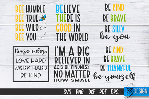 Be Kind SVG | Kindness Quotes SVG | Happy Design v.1 SVG Fly Design 