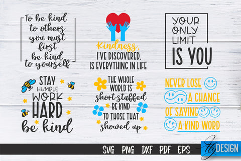 Be Kind SVG | Kindness Quotes SVG | Happy Design v.2 SVG Fly Design 