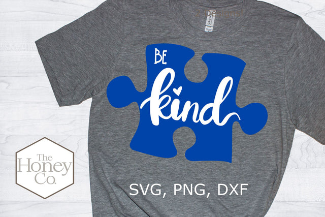 Be Kind SVG PNG DXF Autism Awareness Puzzle Piece SVG The Honey Company 