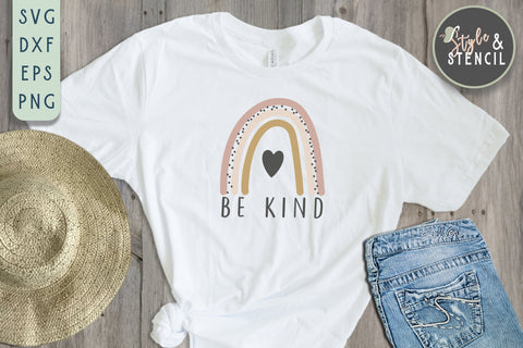 Be Kind SVG - Rainbow SVG SVG Style and Stencil 