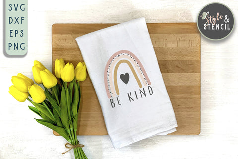 Be Kind SVG - Rainbow SVG SVG Style and Stencil 