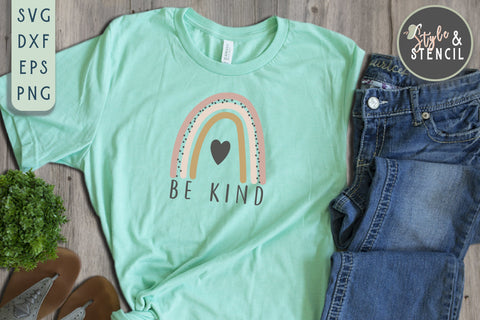 Be Kind SVG - Rainbow SVG SVG Style and Stencil 