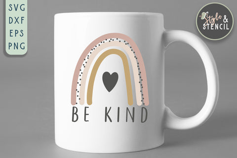 Be Kind SVG - Rainbow SVG SVG Style and Stencil 