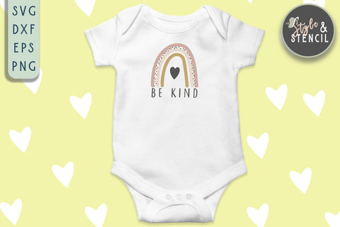 Be Kind SVG - Rainbow SVG SVG Style and Stencil 