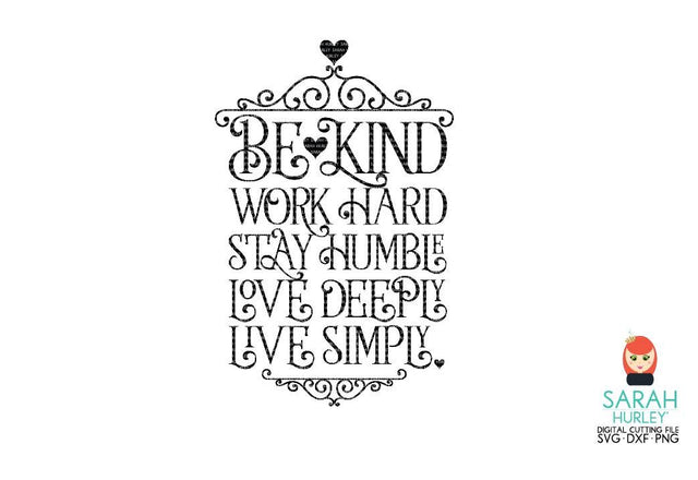 Be Kind Wall Art SVG Sarah Hurley 