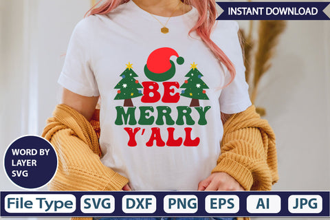 Be Merry Y’all SVG Cut File SVG DesignPlante 503 