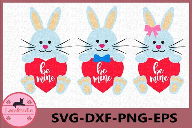 Be Mine Bunny Svg SVG Lerastudio 