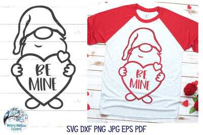 Be Mine Gnome Svg SVG Wispy Willow Designs 