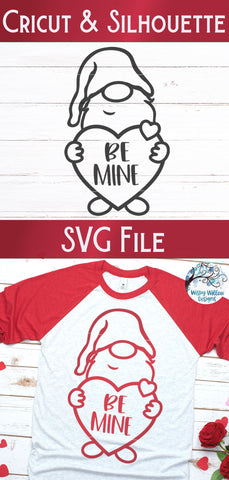 Be Mine Gnome Svg SVG Wispy Willow Designs 