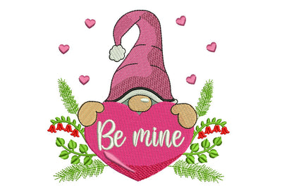 Be Mine Love Gnome Embroidery Designs Embroidery/Applique DESIGNS NextEmbroidery 