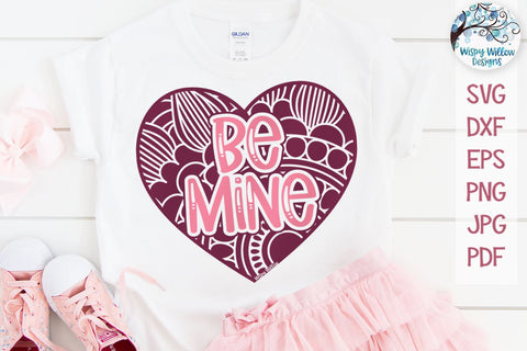 Be Mine Mandala Heart SVG SVG Wispy Willow Designs 