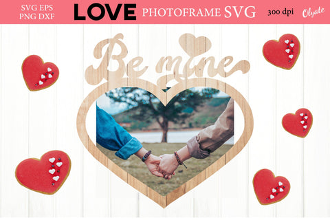 Be Mine Photo Frame SVG. Laser Photo Frame. Hearts Photo Frame SVG Olga Terlyanskaya 
