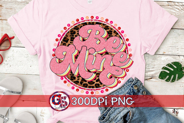 Be Mine Retro Leopard Print PNG-Valentine's Day Sublimation Greedy Stitches 