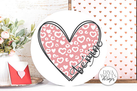 Be Mine SVG | Leopard Print Heart Design for Valentine's Day SVG Diva Watts Designs 