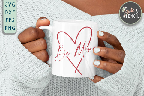Be Mine SVG - Valentine Shirt SVG - Be Mine SVG Style and Stencil 