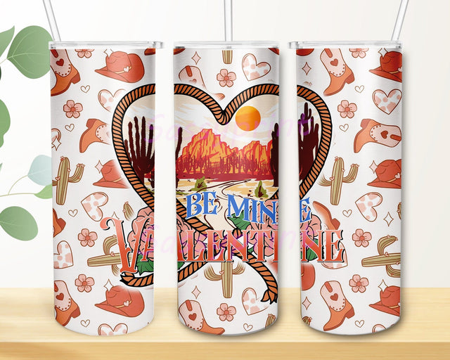 Be Mine Valentine Design Png, Western Valentine 20oz Skinny Tumbler, Howdy Cowboy Tumbler Wrap, Retro Valentine Tumbler Template, Digital Download Sublimation sassyprint 
