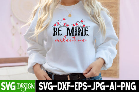 Be Mine Valentine SVG Cut File, ,Valentine's Day SVG Design SVG BlackCatsMedia 