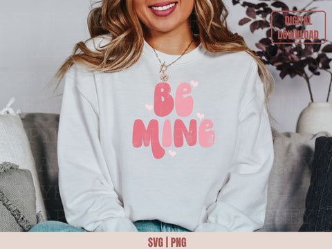 Be Mine Valentine Svg, Valentine Distressed Png SVG Happy Honey Digital 