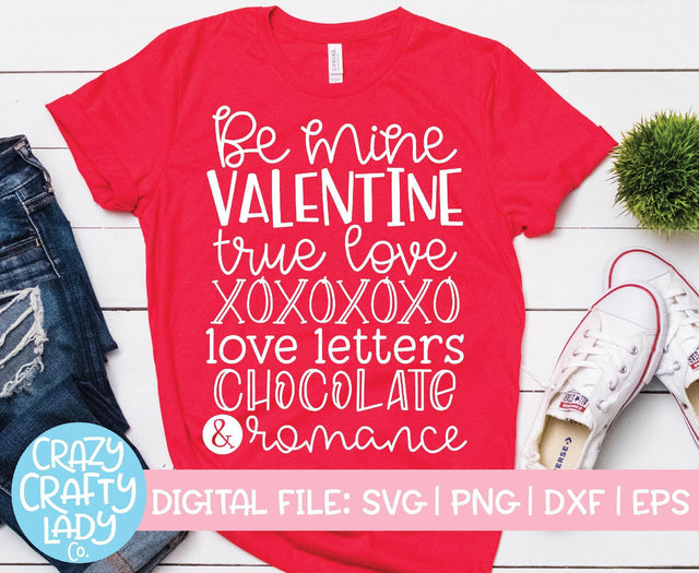 Be Mine Valentine | Valentine's Day SVG Cut File SVG Crazy Crafty Lady Co. 