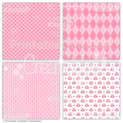 Be My Valentine Digital Patterns Pack Printable Cuttable Creatables 
