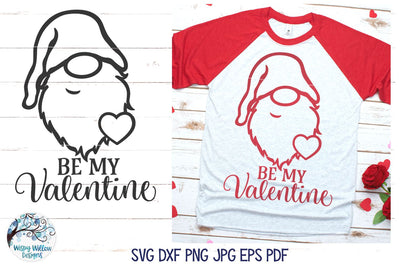 Be My Valentine Gnome Svg SVG Wispy Willow Designs 