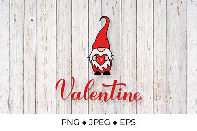 Be my Valentine Lettering. Cute Gnome Sublimation Sublimation LaBelezoka 